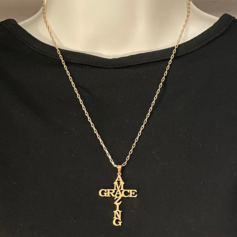 Gold 'Amazing Grace' Necklace